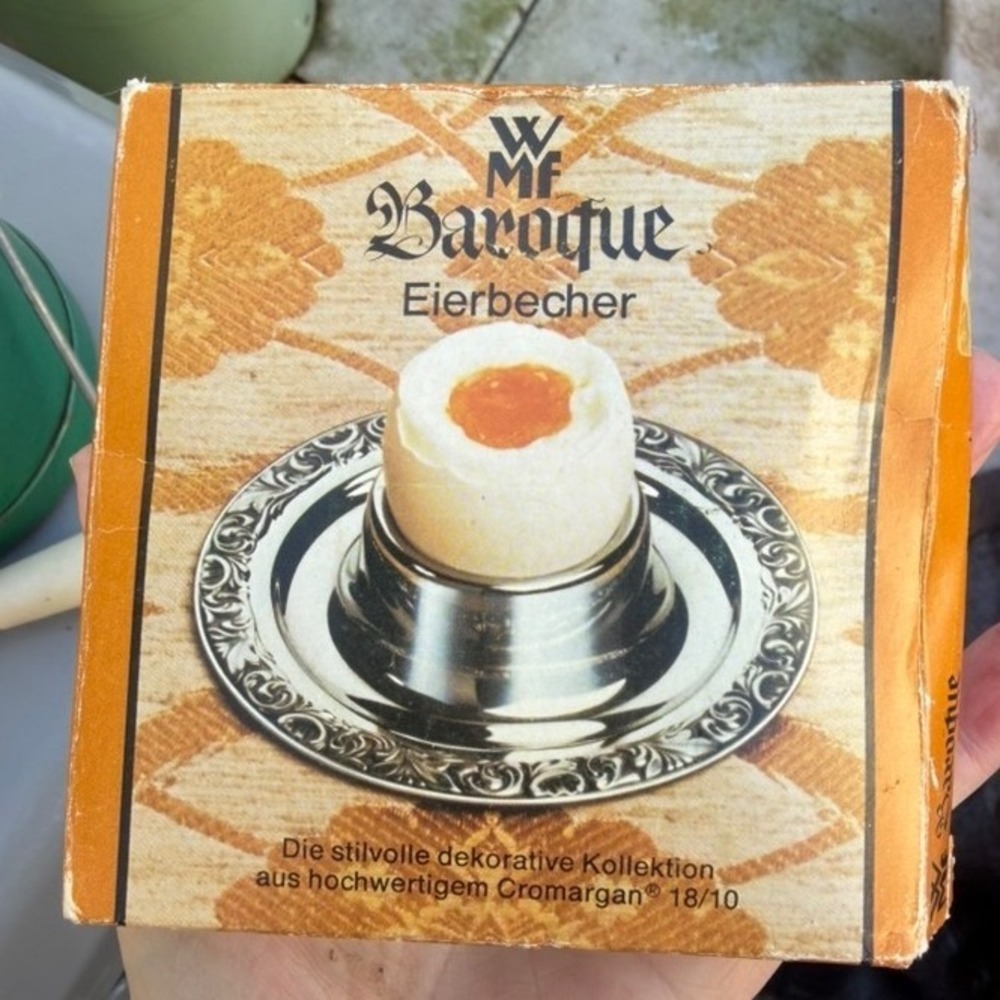 WMF Egg Cup OS Silver Excellent Baroque Cromargan Stainless Steel German Ornate